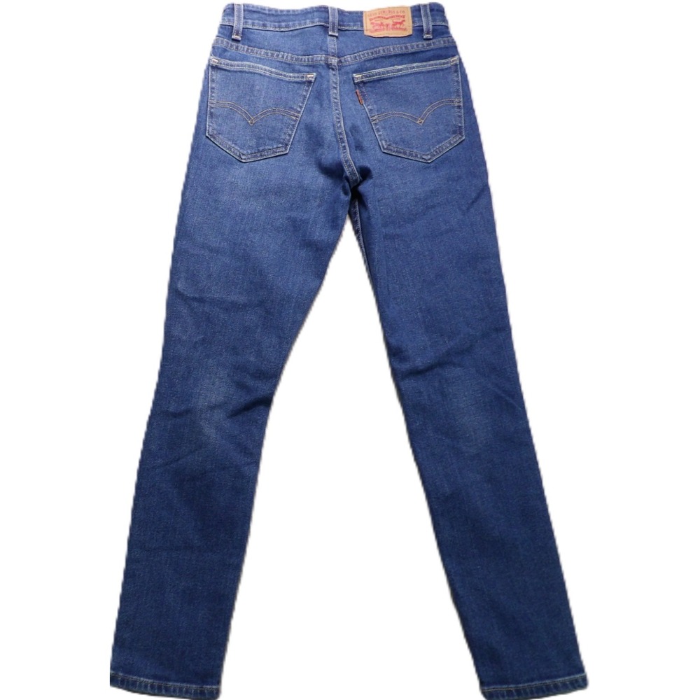 Levis Orange Tab Jeans Women 28 Medium Wash High Rise Distressed Destructed Crop